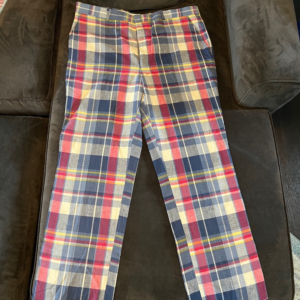Vintage Plaid Thin Material Golf Pants Size 40